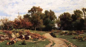 A Country Path in Summer by Hugh Bolton Jones - Oil Painting Reproduction