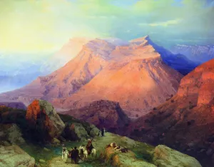 Aul Gunib in Dagestan. View from the East Side by Ivan Konstantinovich Aivazovsky Oil Painting
