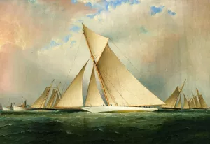 America's Cup Yacht VIGILANT, 1893 by James E Buttersworth - Oil Painting Reproduction