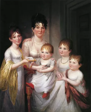 Madame Dubocq and Her Children by James Peale - Oil Painting Reproduction
