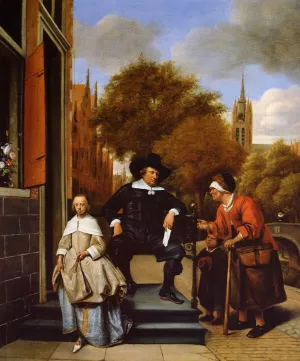 The Burgher of Delft and His Daughter by Jan Steen Oil Painting