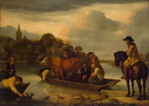 Ferry-Boat by Jan Victors - Oil Painting Reproduction