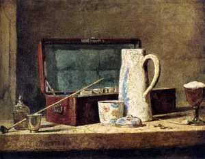 Pipes And Drinking Pitcher by Jean-Baptiste-Simeon Chardin - Oil Painting Reproduction