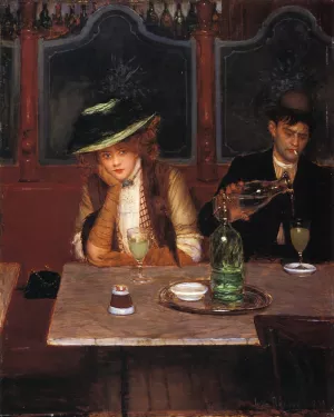 Absinthe Drinkers by Jean Beraud - Oil Painting Reproduction