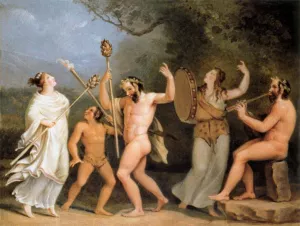 Dance of the Fauns and the Meneads by Johann Heinrich Wilhelm Tischbein - Oil Painting Reproduction