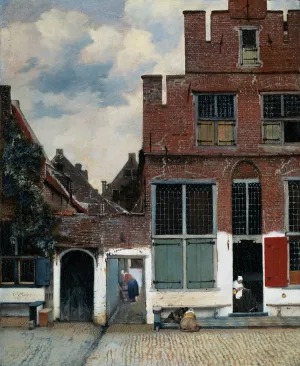 View of Houses in Delft, known as 'The Little Street' by Johannes Vermeer - Oil Painting Reproduction