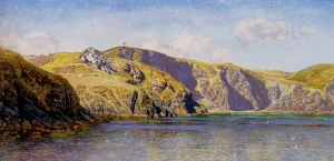 Coast Scene With Calm Sea by John Edward Brett - Oil Painting Reproduction