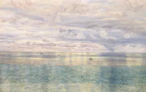 The Sicilian Sea, From the Taormina Cliffs by John Edward Brett - Oil Painting Reproduction