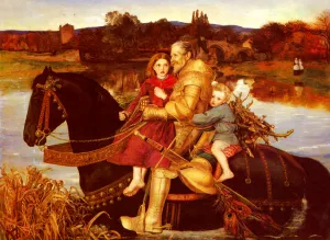 A Dream of the Past - Sir Isumbras at the Ford by John Everett Millais - Oil Painting Reproduction