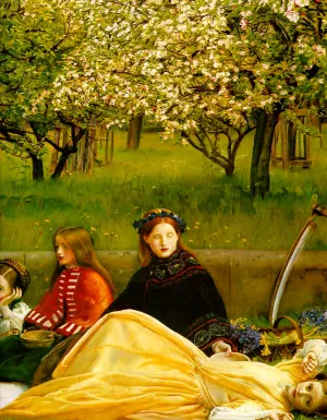 Apple Blossoms Spring Detail I by John Everett Millais - Oil Painting Reproduction