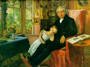 James Wyatt and His Granddaughter Mary by John Everett Millais - Oil Painting Reproduction