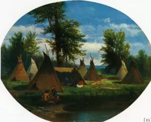 Assiniboin Camp by John Mix Stanley - Oil Painting Reproduction