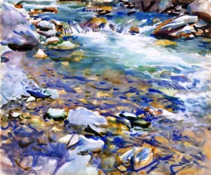 A Mountain Stream by John Singer Sargent - Oil Painting Reproduction