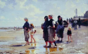 Oyster Gatherers of Cancale by John Singer Sargent - Oil Painting Reproduction