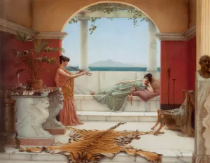 The Sweet Siesta of a Summer Day' by John William Godward - Oil Painting Reproduction