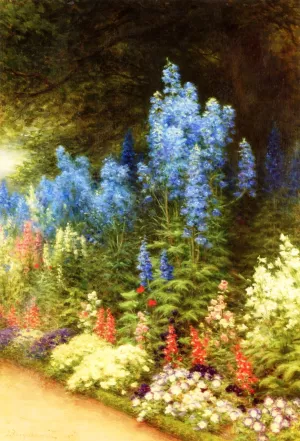 A Corner of My Garden at Finzean by Joseph Farquharson - Oil Painting Reproduction