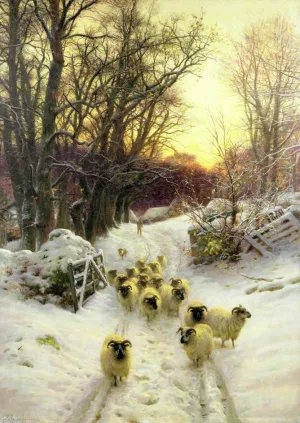 The Sun Had Closed the Winter's Day by Joseph Farquharson - Oil Painting Reproduction