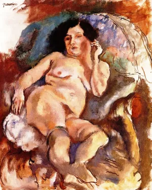 A Model Stretched Out by Jules Pascin - Oil Painting Reproduction