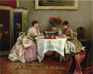 An Interesting Letter by Julius Leblanc Stewart - Oil Painting Reproduction