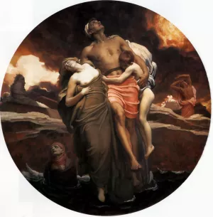 And the sea gave up the dead which were in it' by Lord Frederick Leighton - Oil Painting Reproduction