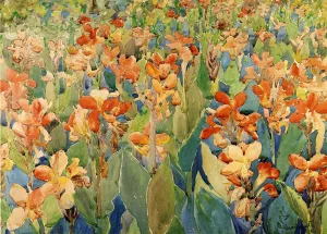 Bed of Flowers also known as Cannas or The Garden by Maurice Brazil Prendergast - Oil Painting Reproduction