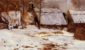 Cottages in the Snow by Maxime Maufra - Oil Painting Reproduction