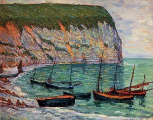 Fishing Boats on the Shore by Maxime Maufra - Oil Painting Reproduction