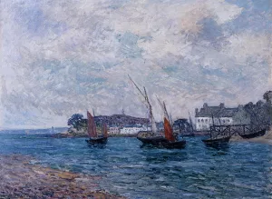 Reentering Port at Douarnenez also known as Finistere by Maxime Maufra - Oil Painting Reproduction