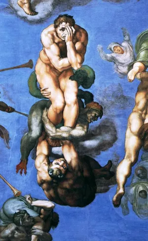 Last Judgment Detail by Michelangelo - Oil Painting Reproduction