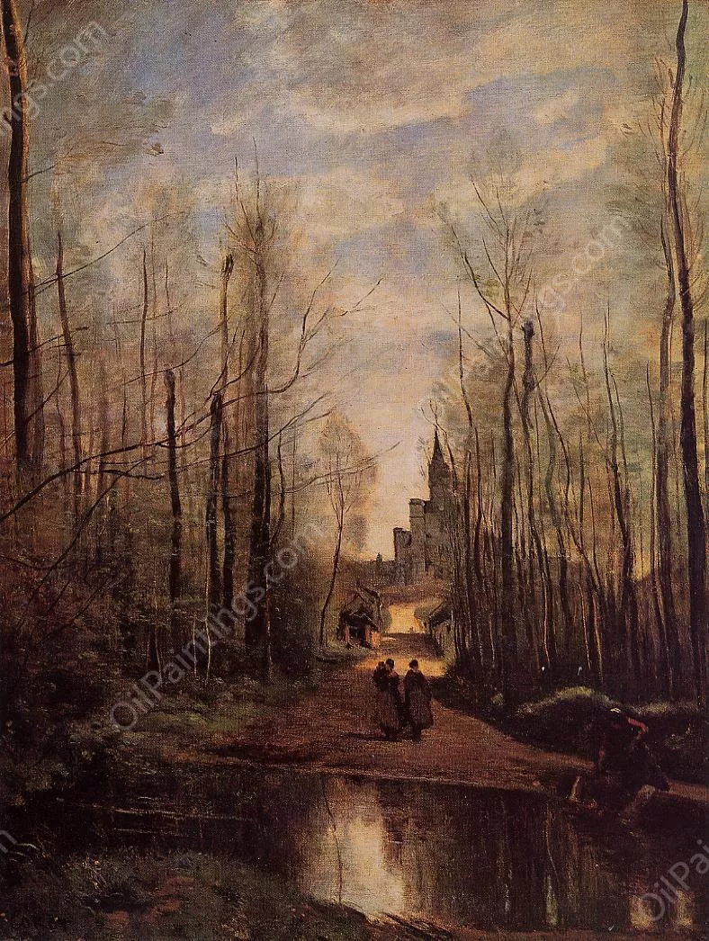 The Church of Marissel, Jean-Baptiste-Camille Corot - Oil Paintings