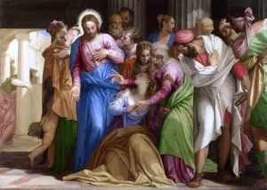 Christ Addressing a Kneeling Woman by Paolo Veronese - Oil Painting Reproduction