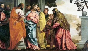 Christ Meeting Sons and Mother of Zebedee by Paolo Veronese - Oil Painting Reproduction