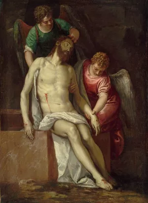 Dead Christ Supported by Angels by Paolo Veronese - Oil Painting Reproduction