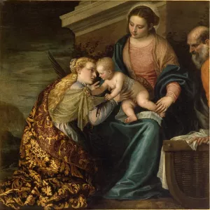 Mystical Marriage of St. Catherine (Montpellier) by Paolo Veronese - Oil Painting Reproduction