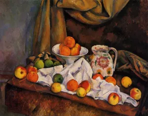 Fruit Bowl, Pitcher and Fruit by Paul Cezanne - Oil Painting Reproduction