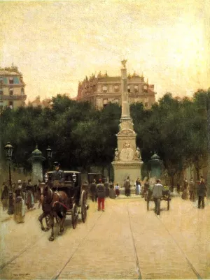 A Boulevard in Paris by Paul Cornoyer - Oil Painting Reproduction