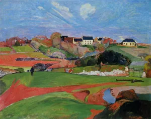 Fields at le Pouldu by Paul Gauguin - Oil Painting Reproduction