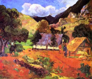 Landscape with Three Figures by Paul Gauguin - Oil Painting Reproduction