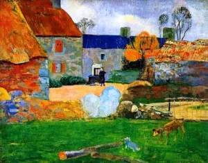 The Blue Roof by Paul Gauguin - Oil Painting Reproduction