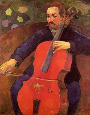 The Cellist also known as Portrait of Fritz Scheklud by Paul Gauguin - Oil Painting Reproduction