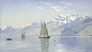View of Lake, Vevey by Peder Mork Monsted - Oil Painting Reproduction