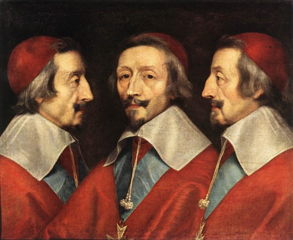 Oil Painting Reproduction Triple Portrait of Richelieu by Philippe De Champaigne