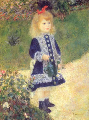 A Girl with a Watering Can by Pierre-Auguste Renoir - Oil Painting Reproduction