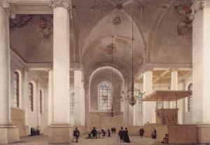 Interior of the Church of St Anne in Haarlem by Pieter Jansz Saenredam - Oil Painting Reproduction