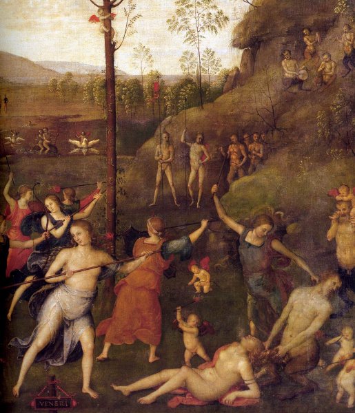 Oil Painting Reproduction Combat of Love and Chastity Detail by Pietro Perugino