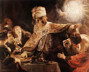 Belshazzar's Feast by Rembrandt Van Rijn - Oil Painting Reproduction