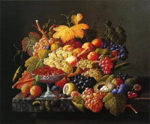Natures Bounty by Severin Roesen - Oil Painting Reproduction