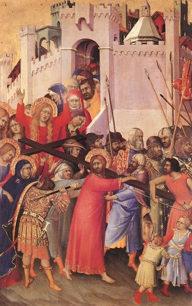 Oil Painting Reproduction The Carrying of the Cross by Simone Martini