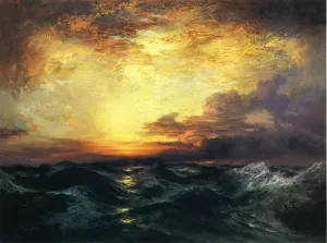Pacific Sunset by Thomas Moran - Oil Painting Reproduction