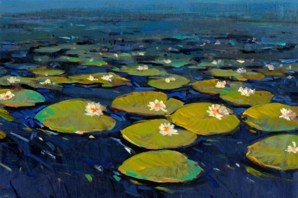 Oil Painting Reproduction Lily Pads I by Tim O'Toole